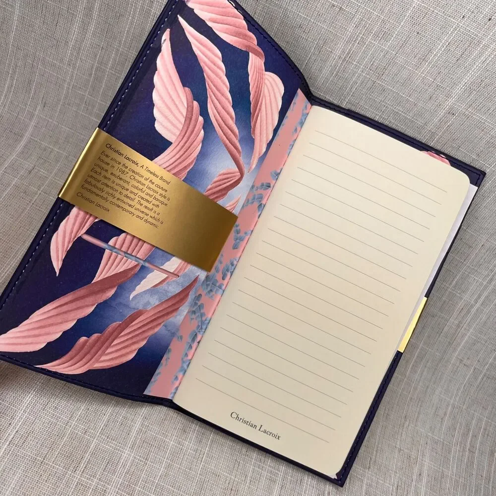 Christian Lacroix Travel Journal Soft Notebook Cascade Pink Blue Vegan Cover